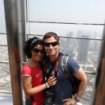At the top of the tallest building in the world