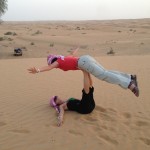 Desert yoga acrobatics